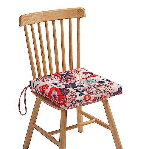 2-Pack Outdoor/Indoor Wicker Patio Seat Cushion Pad with Ties - Dining Chair Cushion, 17