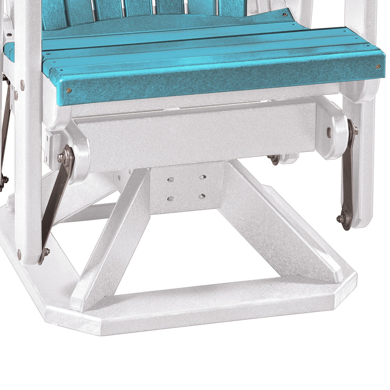 OS Home and Office Model 510ARW Fan Back Swivel Glider in Aruba Blue with White Base