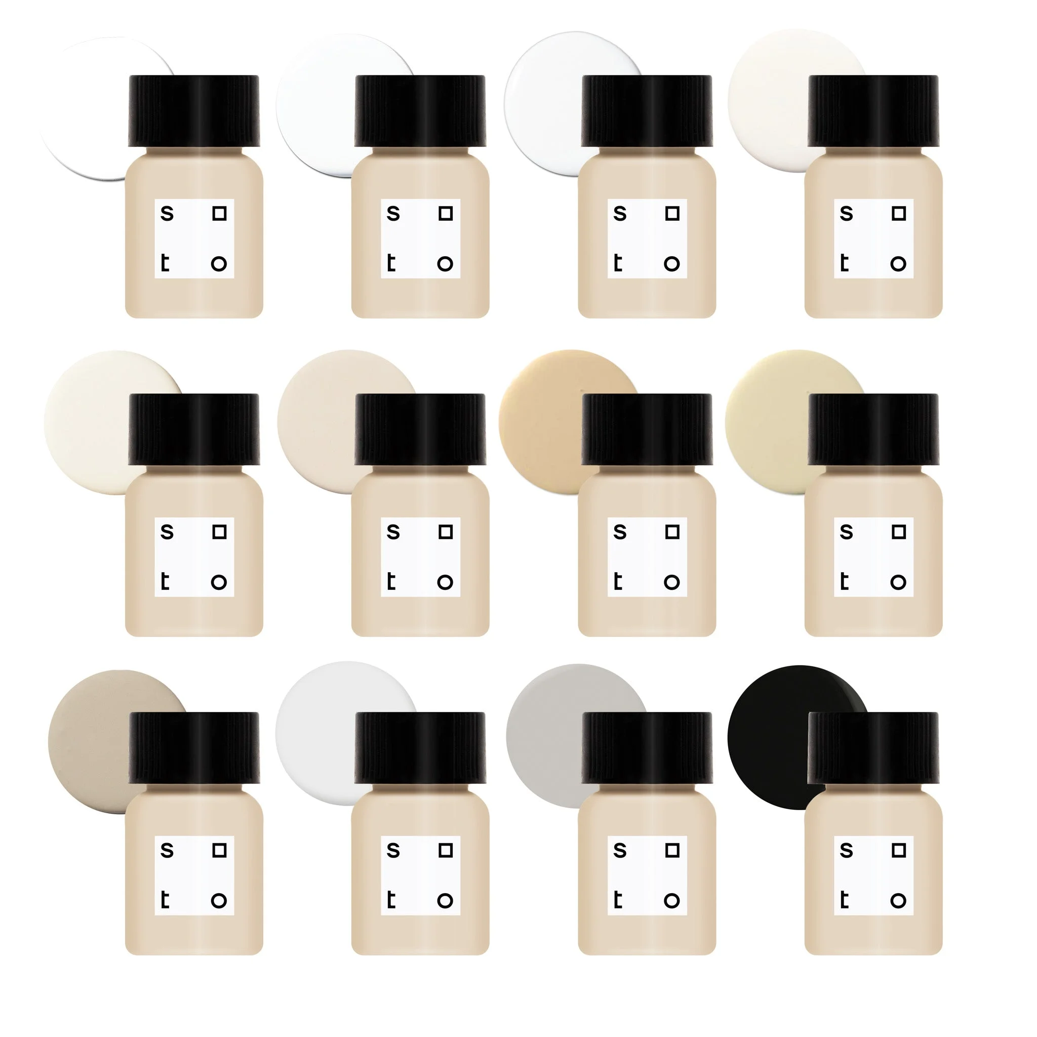 Soto Original Multi-Surface Paint Touch Up, Matte Finish, 1.5 Ounces (Set of 12, Neutral Tones)