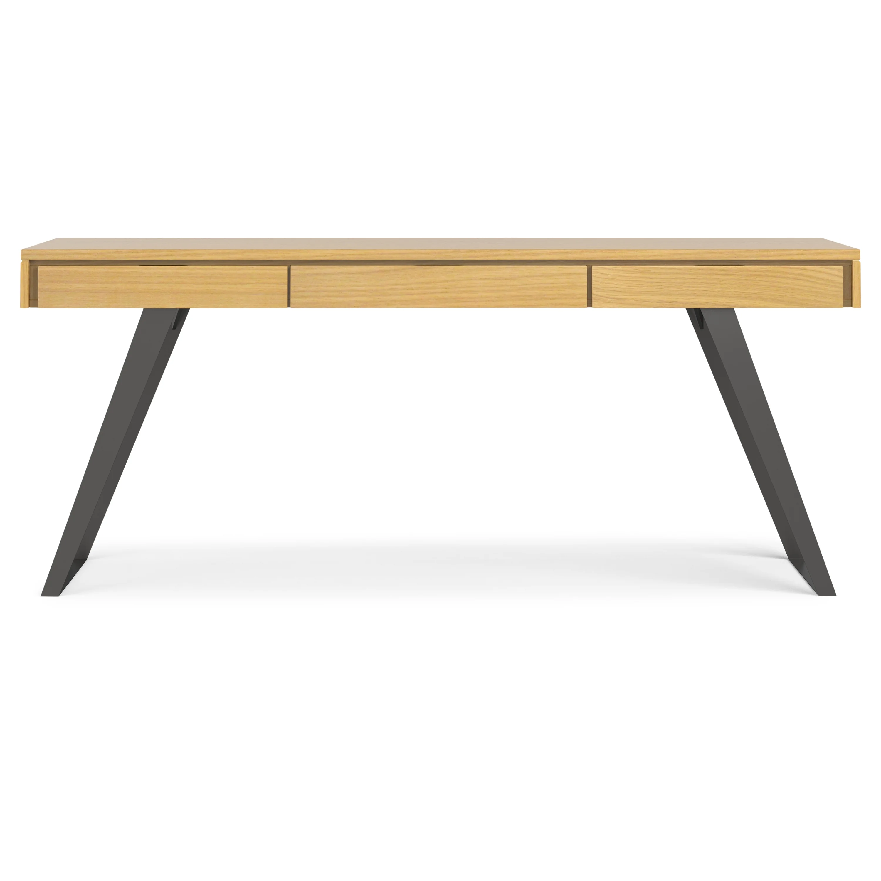 Simpli Home Lowry Modern Industrial 72 inch Wide Large Desk in Oak