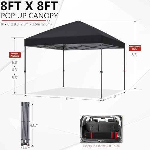 ABCCANOPY Pop Up Canopy - Outdoor Patio Portable Canopy Tent Heavy Duty for Backyard and Deck with 4 Sandbags(White, 10x10)