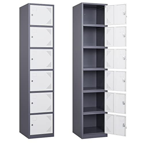 Yizosh Metal Locker with 5 Doors, Tall Steel Storage Lockers for Employees - 71