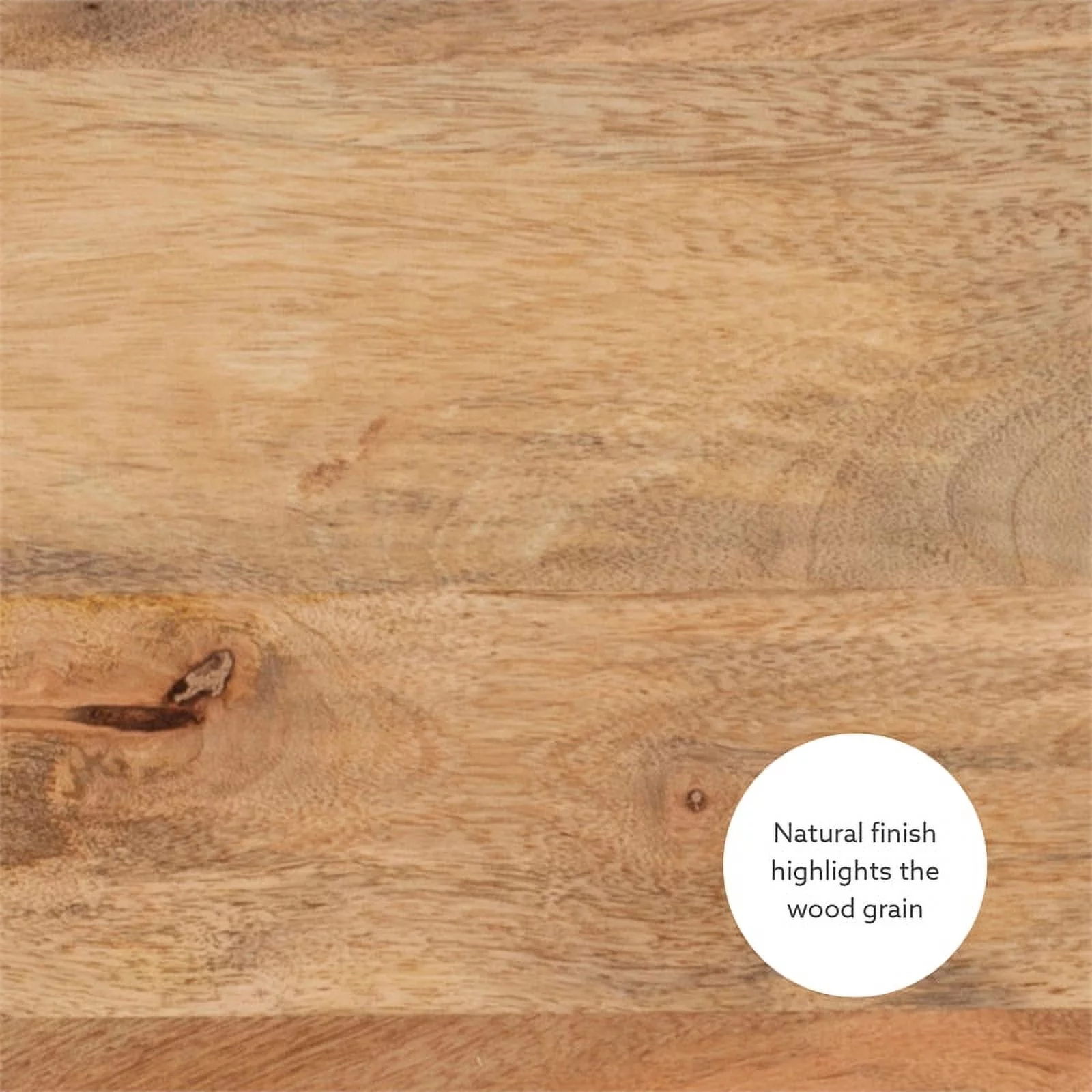 Pemberly Row Transitional Mango Wood Side Table in Natural