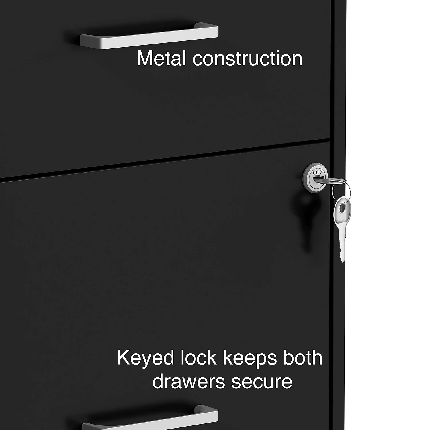Staples 2-Drawer Vertical File Cabinet Locking Letter Black 18