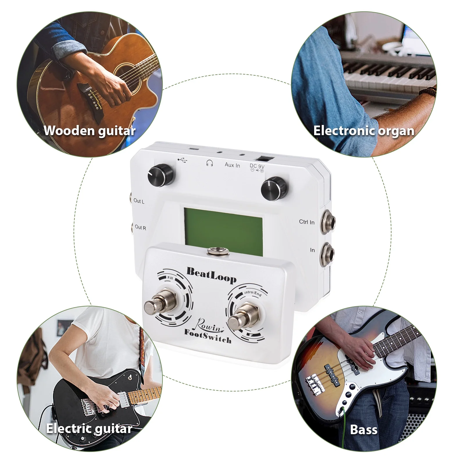 Nebublu Audio effect machine,Pedal 40 Drums Display 3.5mm Input Drums LCD Display drum audio BUZHI Drum 40 Drums LCD Pedal Looper Pedal Looper Pedal 40 LCD Display 3.5mm Audio Input looper pe