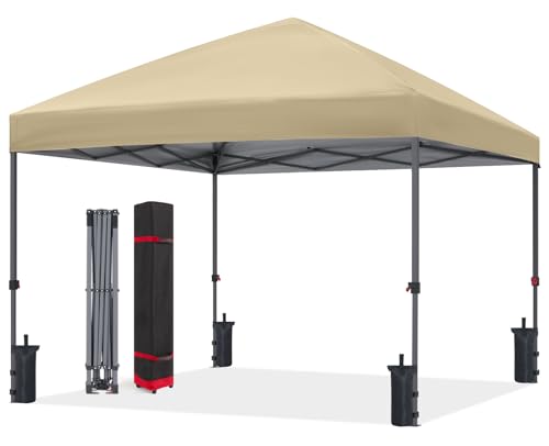ABCCANOPY Pop Up Canopy - Outdoor Patio Portable Canopy Tent Heavy Duty for Backyard and Deck with 4 Sandbags(White, 10x10)