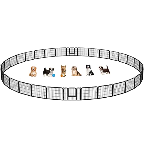 Yaheetech Dog Playpen Outdoor, 40 inch 8 Panels Dog Pen Indoor Heavy Duty Puppy Exercise Pen Metal Pet Fence for RV Camping/Yard/Garden