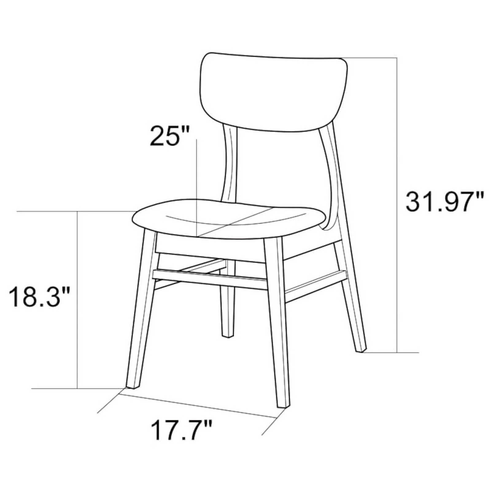 Home Square 4 Piece Furniture Set with Dining Table Bench and 2 Dining Chairs