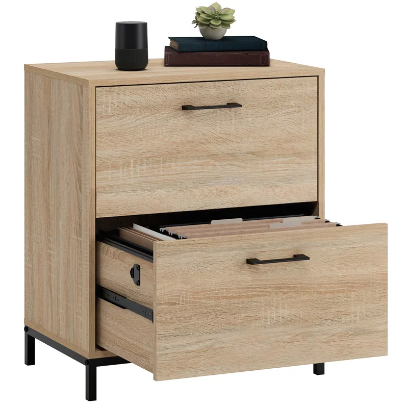 Pemberly Row Traditional Engineered Wood Lateral File Cabinet in Charter Oak