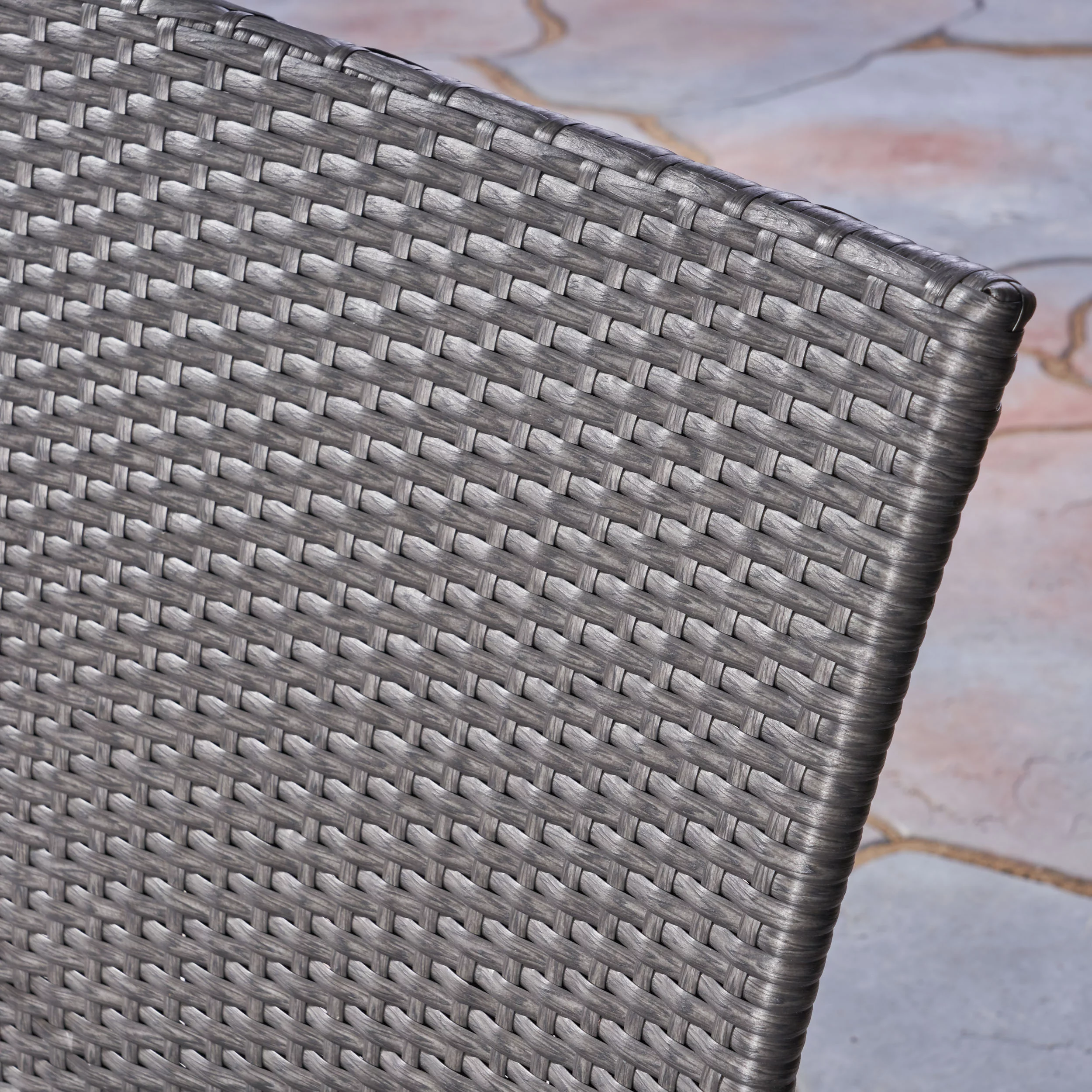 Noble House Reina 5 Piece Wooden Round Patio Dining Set in Gray