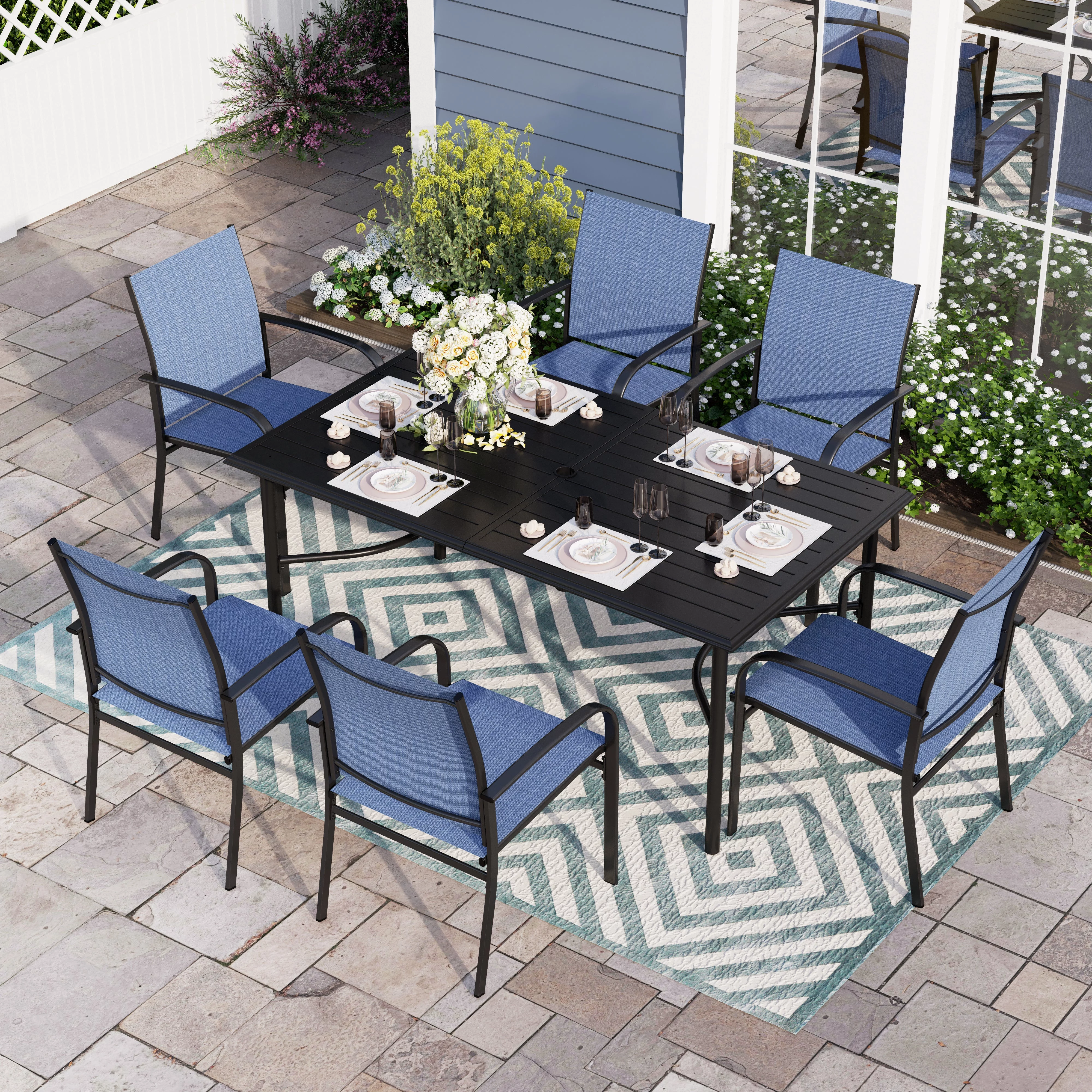 Sophia & William 7 Piece Patio Metal Dining Set 67
