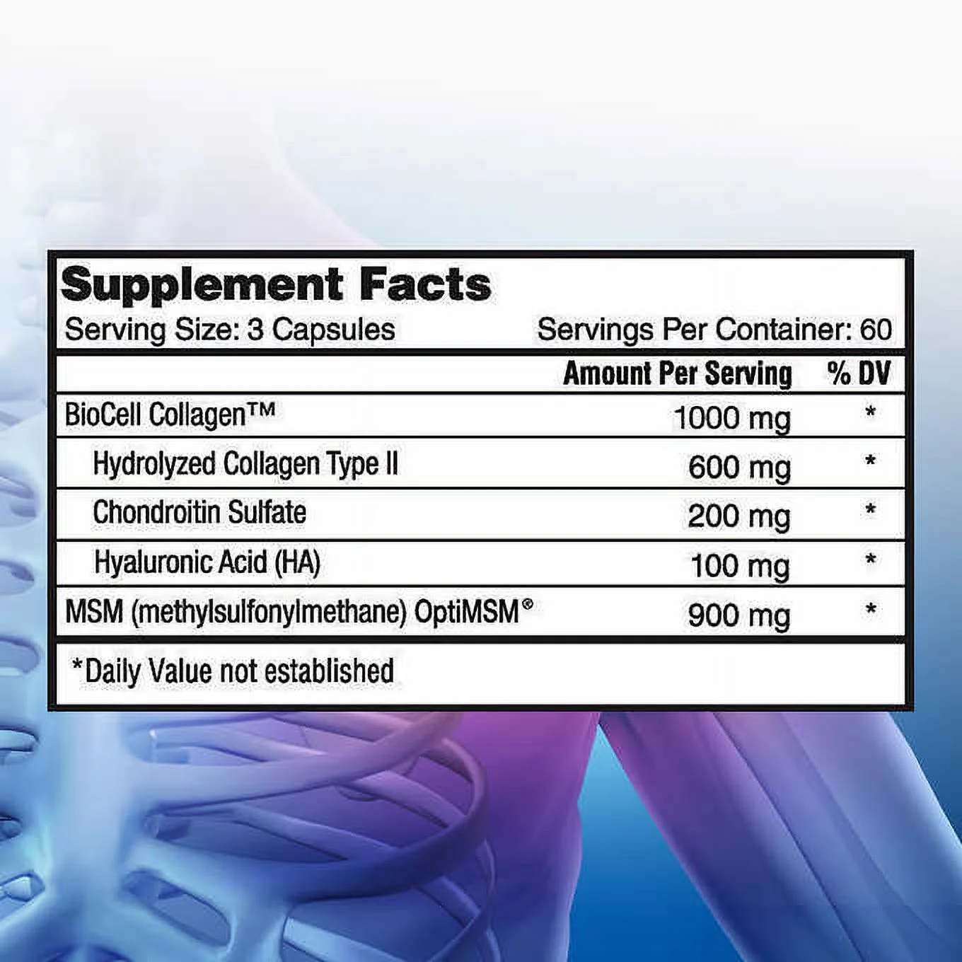 Nature'S Lab Hyaluronic Acid with Biocell Collagen, 180 Capsules | Gluten Free