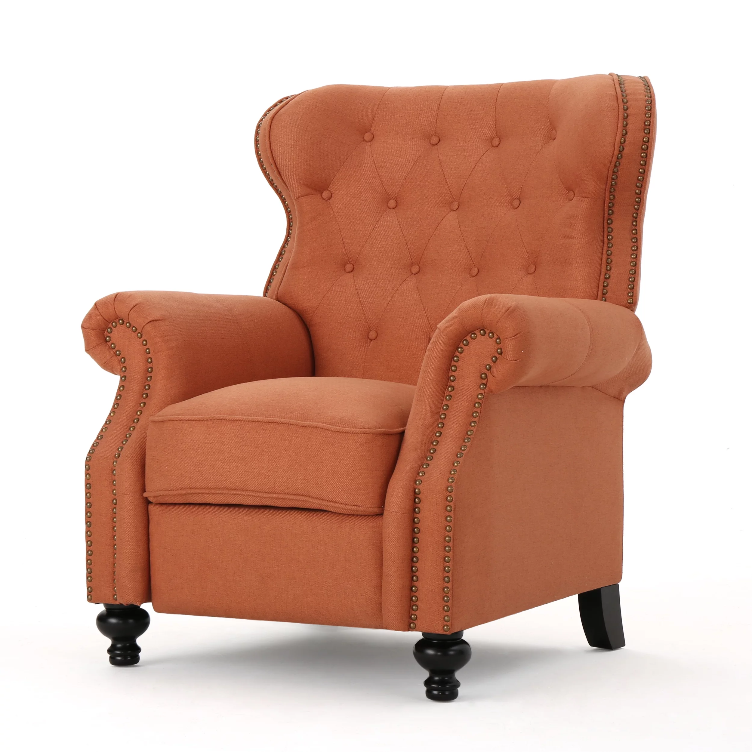 GDF Studio Waldo Contemporary Tufted Fabric Recliner, Orange