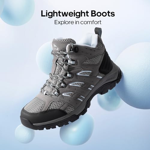 NORTIV 8 Women's Waterproof Hiking Boots Outdoor Trekking Mid Backpacking Mountaineering lightweight boots