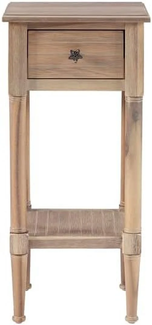 Wood Accent Starfish Coastal Side Table In Natural - Set Of 2