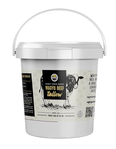 Premium Wagyu Beef Tallow | Rendered | 1.5 lb Tub | Rich & Buttery | High in Nutrients | Cornhusker Kitchen