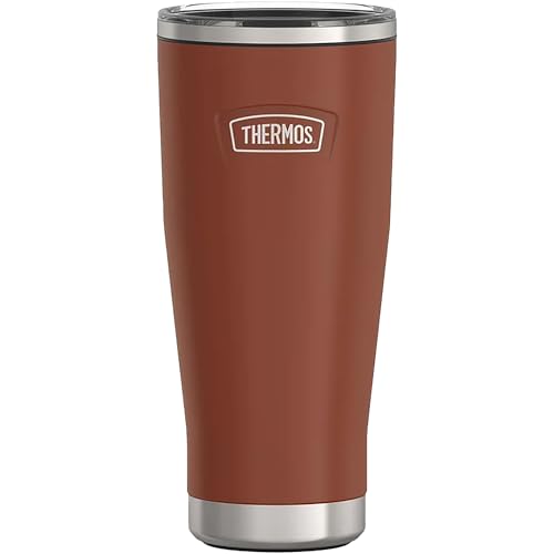 THERMOS ICON SERIES, Stainless Steel Cold Tumbler with Slide Lock, 24 Ounce, Sandstone