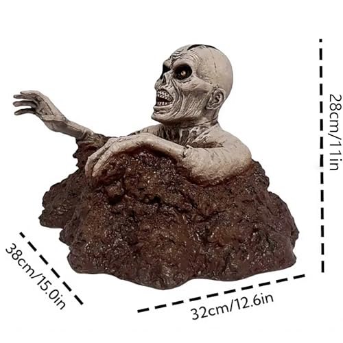 Halloween Decorations Zombie Groundbreaker Doll Desktop Ornament, 11 Inches Outdoor Latex Foam Scary Creepy Zombie for Haunted House Lawn Yard Patio Graveyard Halloween Party Props (1)