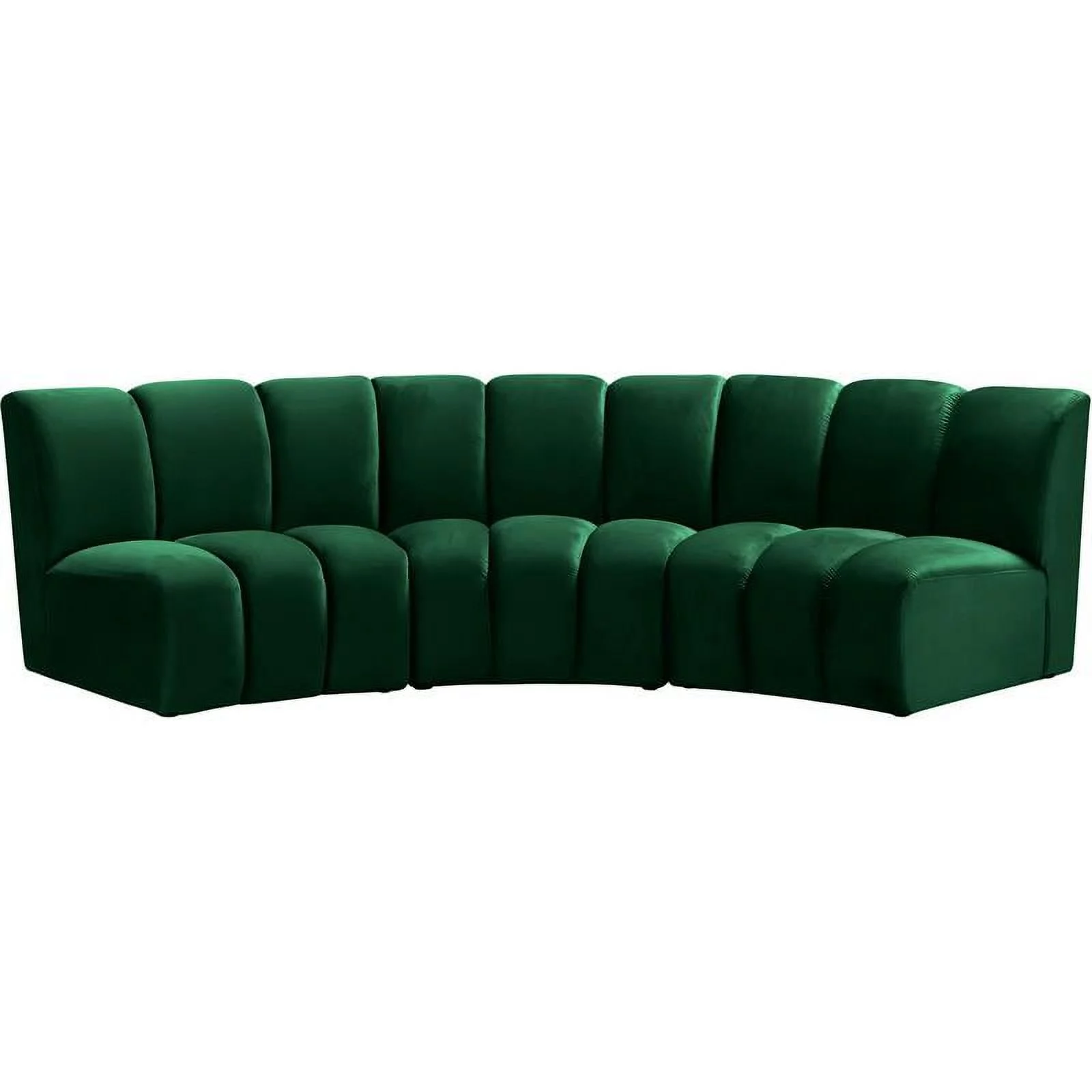 Meridian Furniture Infinity Green Velvet 3pc. Modular Sectional