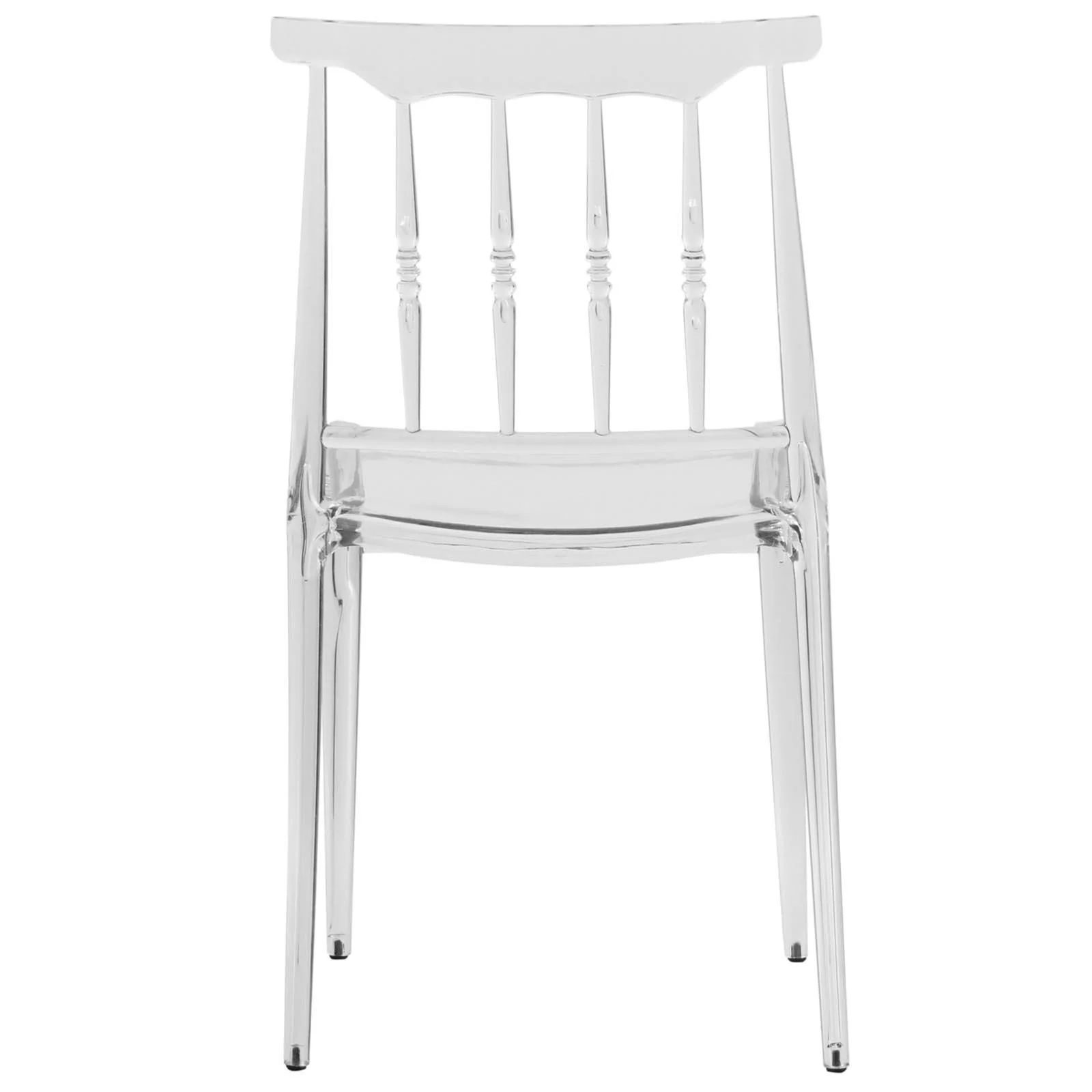 LeisureMod Spindle Transparent Modern Lucite Dining Chair