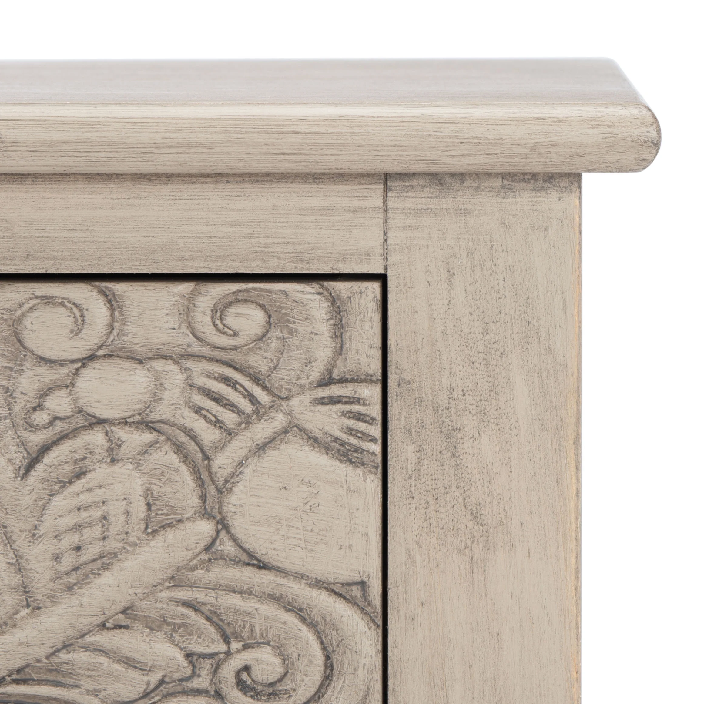 SAFAVIEH Josie French 2-Drawer Taupe Wood Rectangle Console Table (35.5 in. W x 13 in. D x 29.5 in. H)