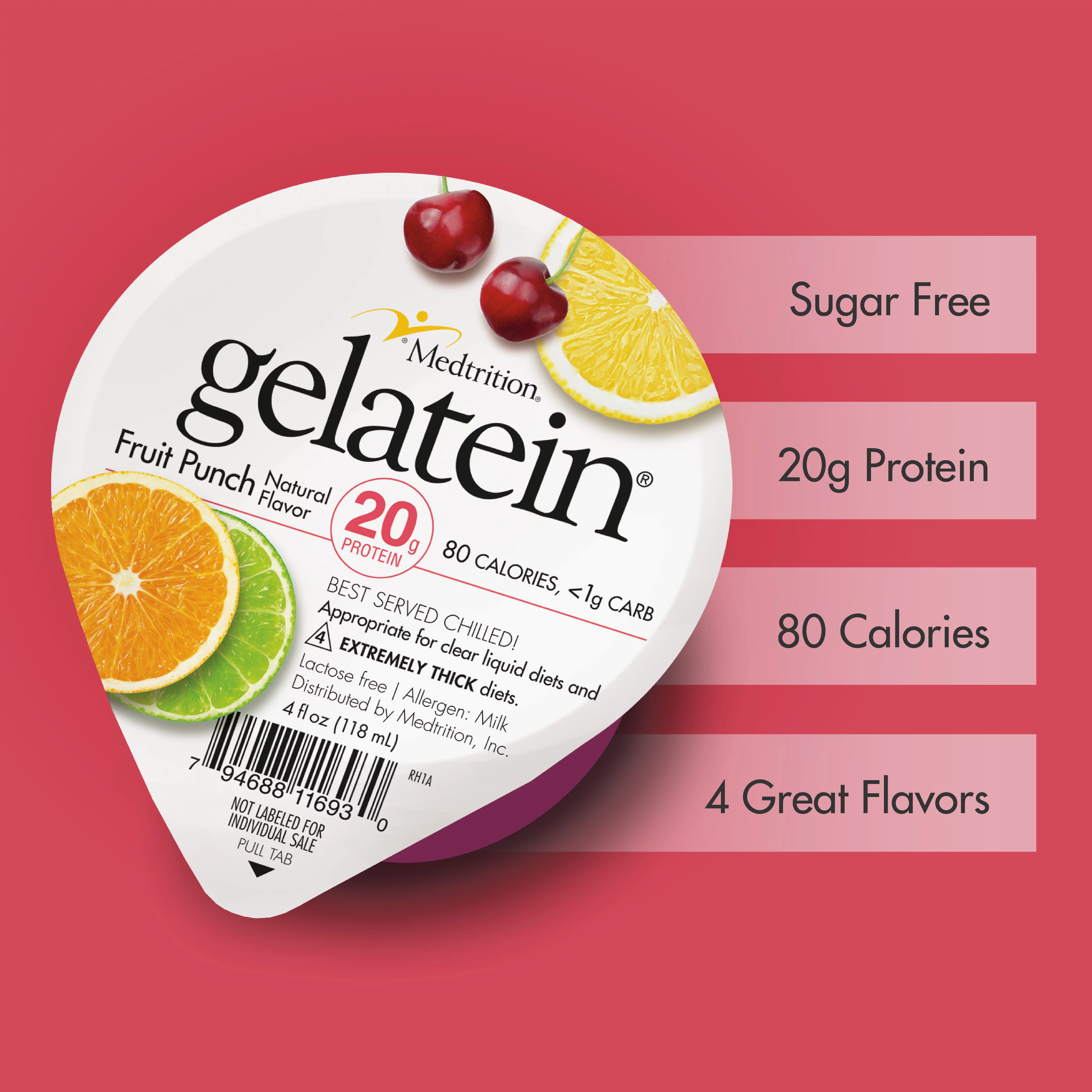 High Protein Sugar Free Gelatin |Gelatein Fruit Punch| 12 Servings