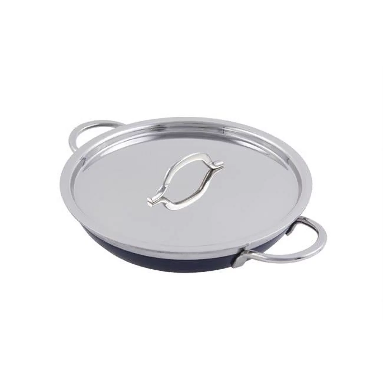 Bon Chef 60306COBALTBLUE 11.75 x 2.37 in.Classic Country French Collection Saute 3 quart Pan & Skillet with Cover Double Handle, Cobalt Blue - 4 oz