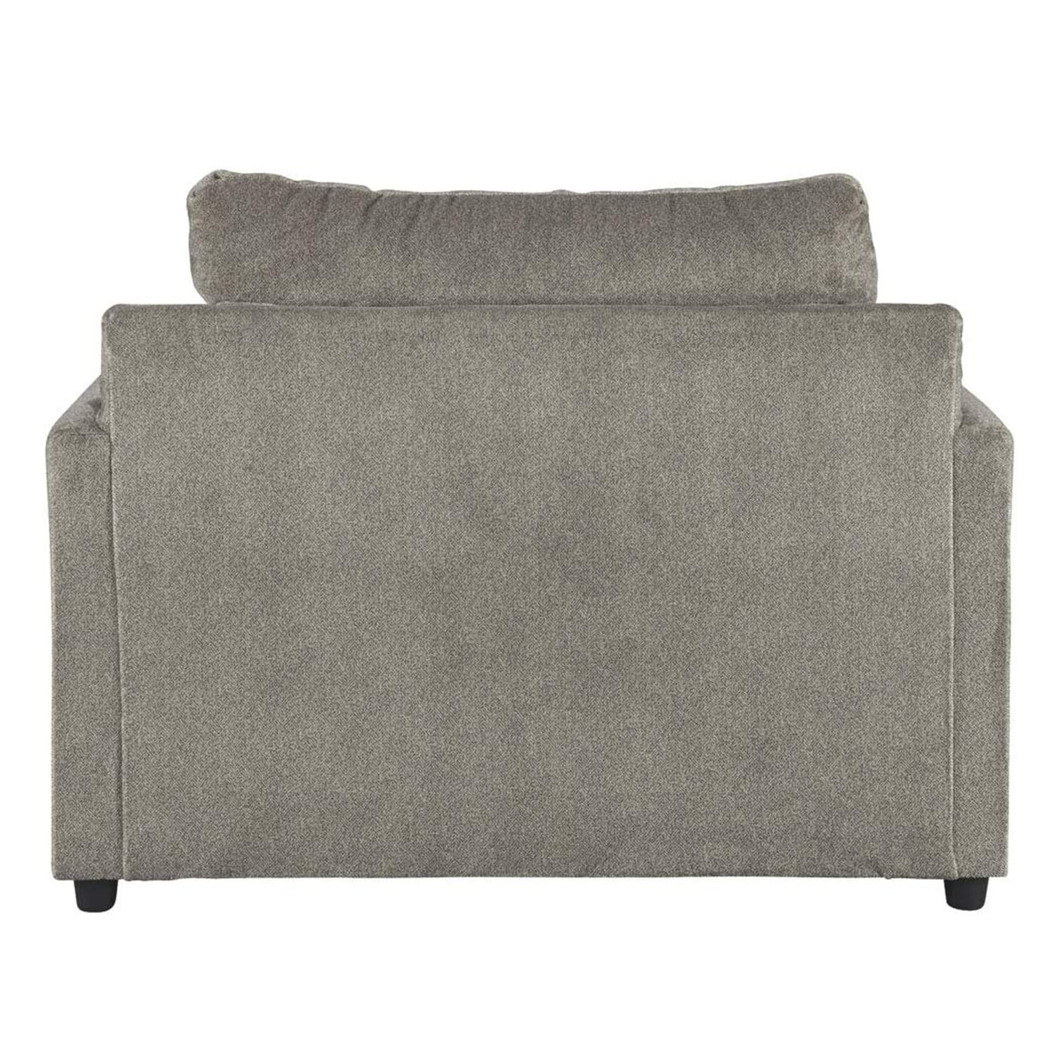 Benjara Fabric Upholstered Chair and a Half with T Cushioned Seat, Gray