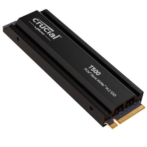 Crucial T500 1TB Gen4 NVMe M.2 Internal Gaming SSD, Up to 7300MB/s, Laptop & Desktop Compatible + 1mo Adobe CC All Apps - CT1000T500SSD8
