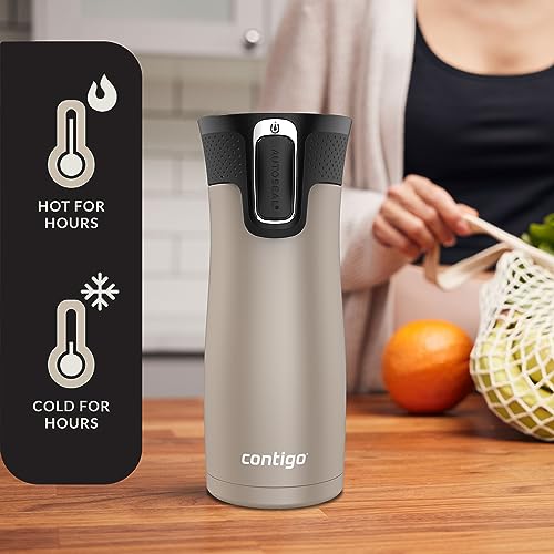Contigo AUTOSEAL West Loop Vacuum-Insulated Stainless Steel Travel Mug with Easy-Clean Lid 20 oz Sake
