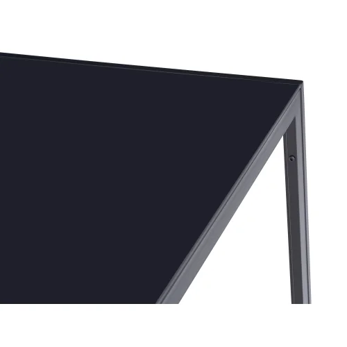 Rectangle Black Tempered Glass Dining Table 47.25''L x 27.56''W Modern Style Heavy-Duty Metal Legs