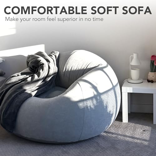 45x45x28 Inflatable Beanless Bean Bag Chair Lounge Sofa - Black