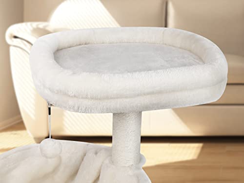 YUNIQUE Cat Tree with Cat Condo and Big Hammock, Grey