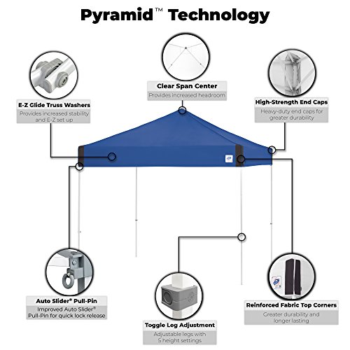 E-Z UP Camping Cube 6.4, Converts 10' Straight Leg Canopy into Camping Tent, Royal Blue (Canopy/Shelter NOT Included)