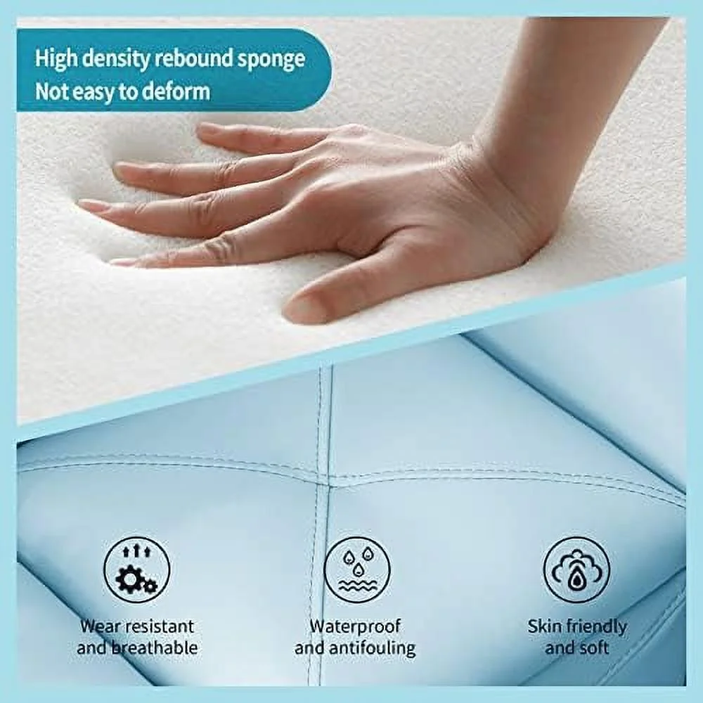 HJZBNONE \u2013Kids Sofa  2-in-1 Double Set Sofa Convert to Table & 2 Chairs  Toddler Lounge with Leather Surface  Children Boys Girls Couch Armrest Chair with  Box (ZKL-111K-Light Bl