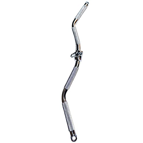 Lat Cable Machine Attachment Curl Pulldown Barbell Revolving Bar, Multi-Exerciser Cable Attachment, Solid Steel Tricep Press Down Bar with Rubber Handgrips & Revolving Hanger