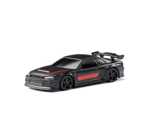 Turbo Racing 1:76 Scale Drift RC Car with Gyro Mini Full Proportional RTR 2.4GHZ Remote Control with 2 Replaceable Body Shell (C64 Blue-Drift)