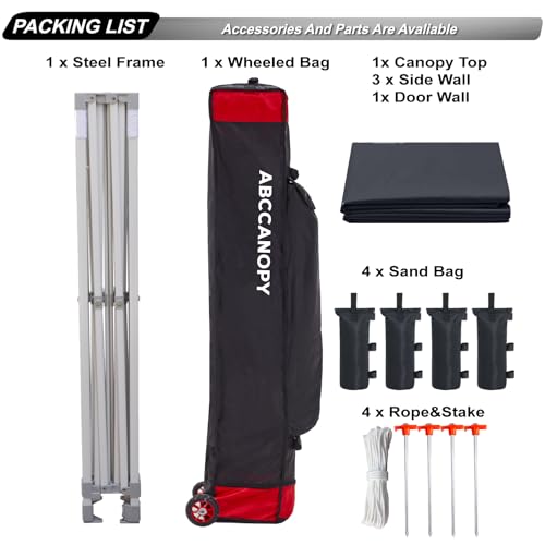 ABCCANOPY Easy Pop Up Canopy Tent with Sidewalls 10x10 Commercial -Series, White