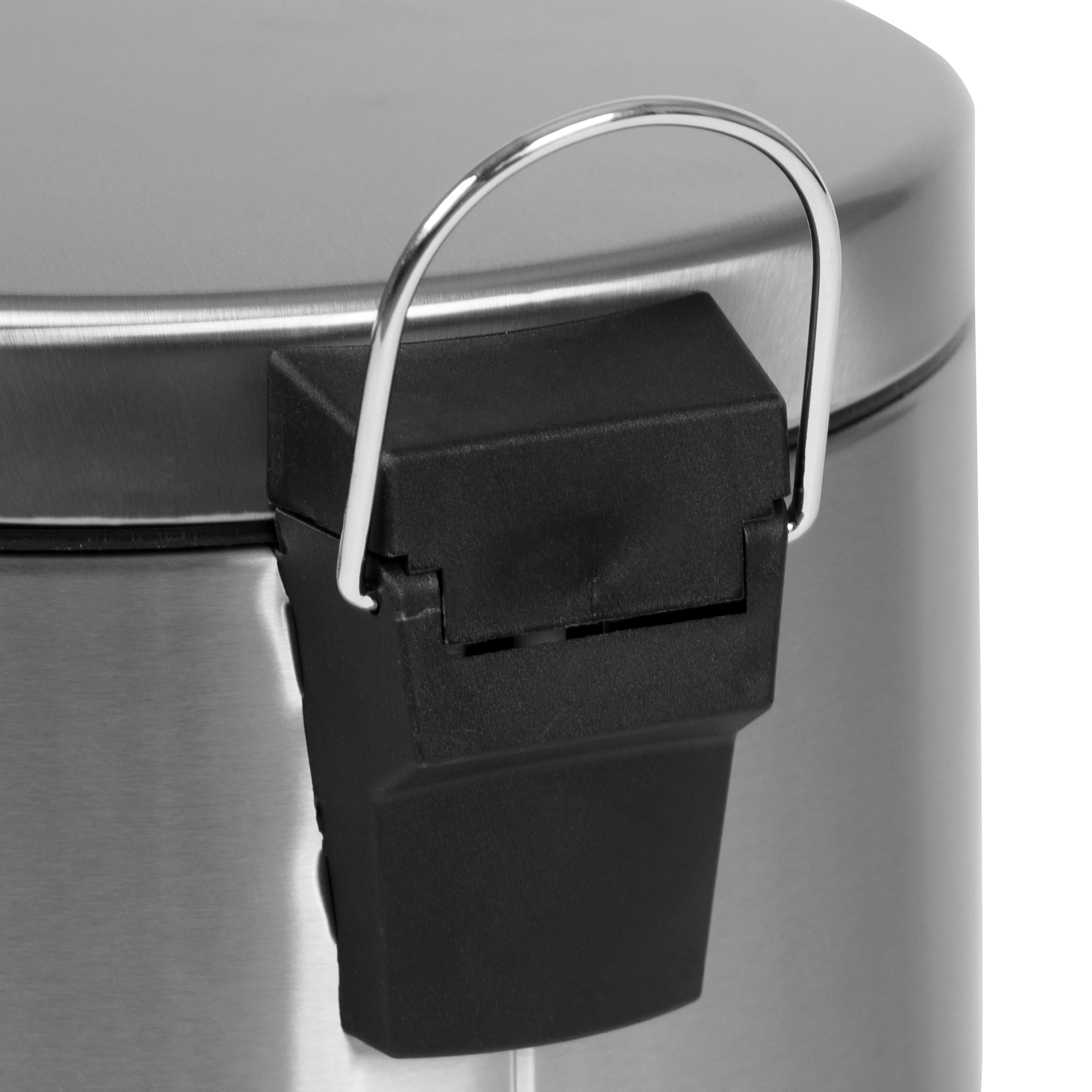 Flash Furniture Round Stainless Steel Fingerprint Resistant Soft Close, Step Trash Can - 5.3 Gallons (20L)