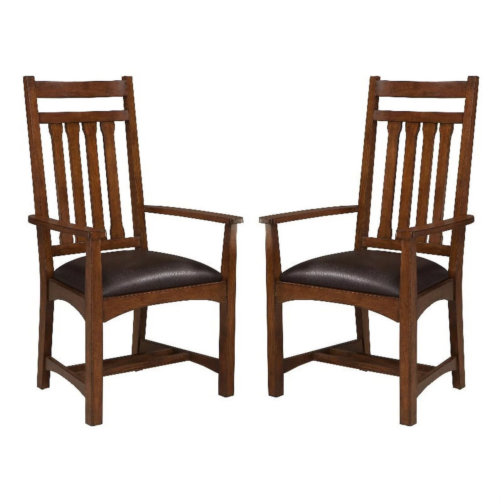 Intercon Furniture Oak Park Wood Chair with Narrow Slats in Brown (Set of 2)