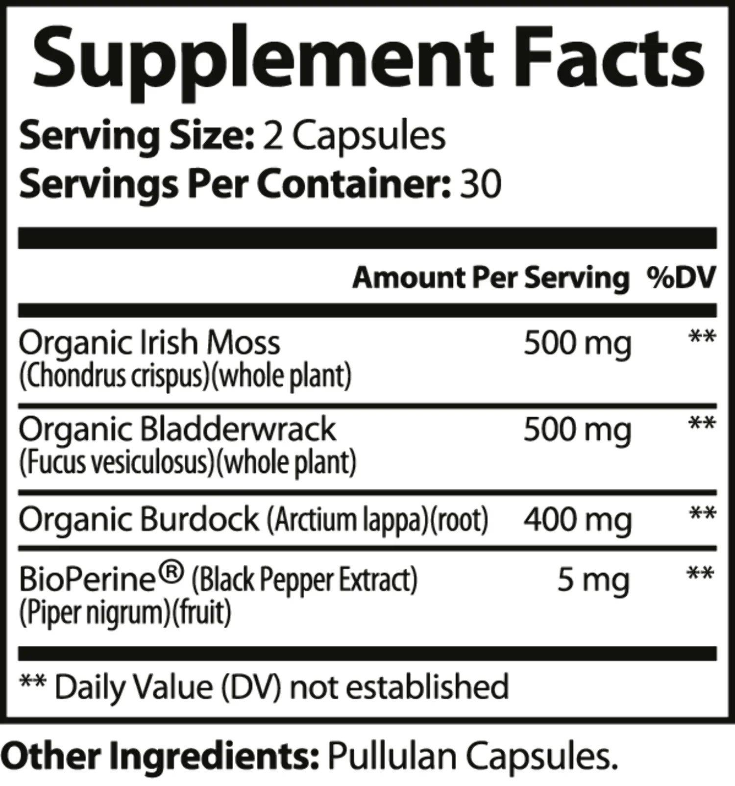 Nutritional Necessities LLC-Sea Moss W/ Black Pepper Capsules