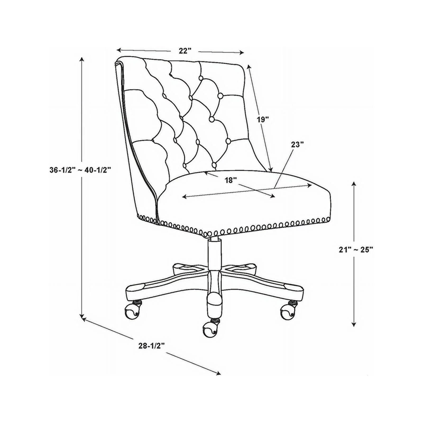 Pemberly Row Contemporary Wood Upholstered Office Chair in Natural Beige