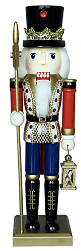 14 inches Wooden Nutcrackers Christmas Decoration Chef King of Grill Handmade Traditional Wooden Collectible Nutcracker, Christmas Table Decoration (White)