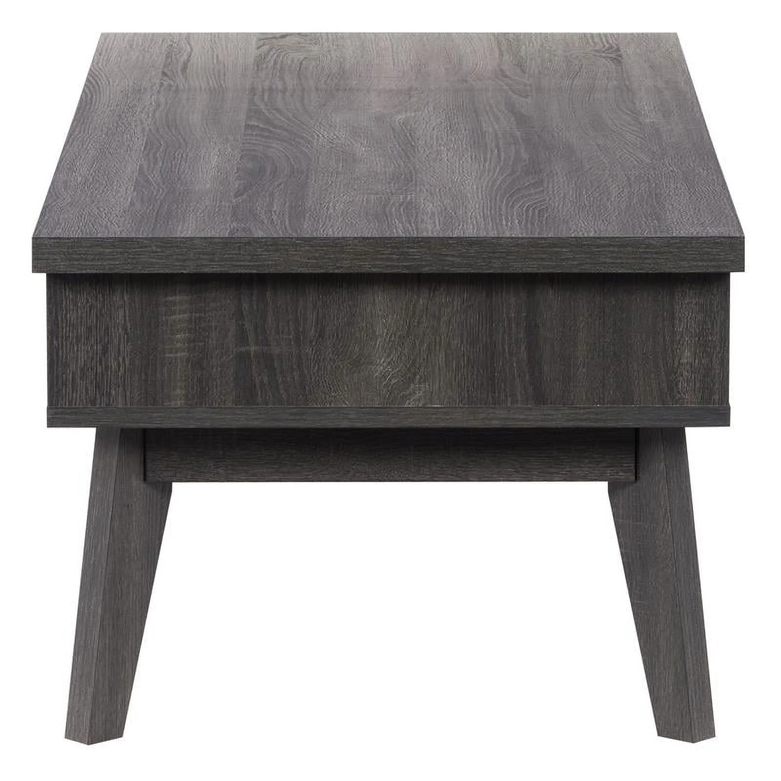 Hollywood Mid Century Dark Gray Engineered Wood Coffee Table with Drawers