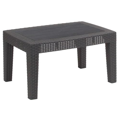 Flash Furniture Seneca Light Gray Faux Rattan Coffee Table