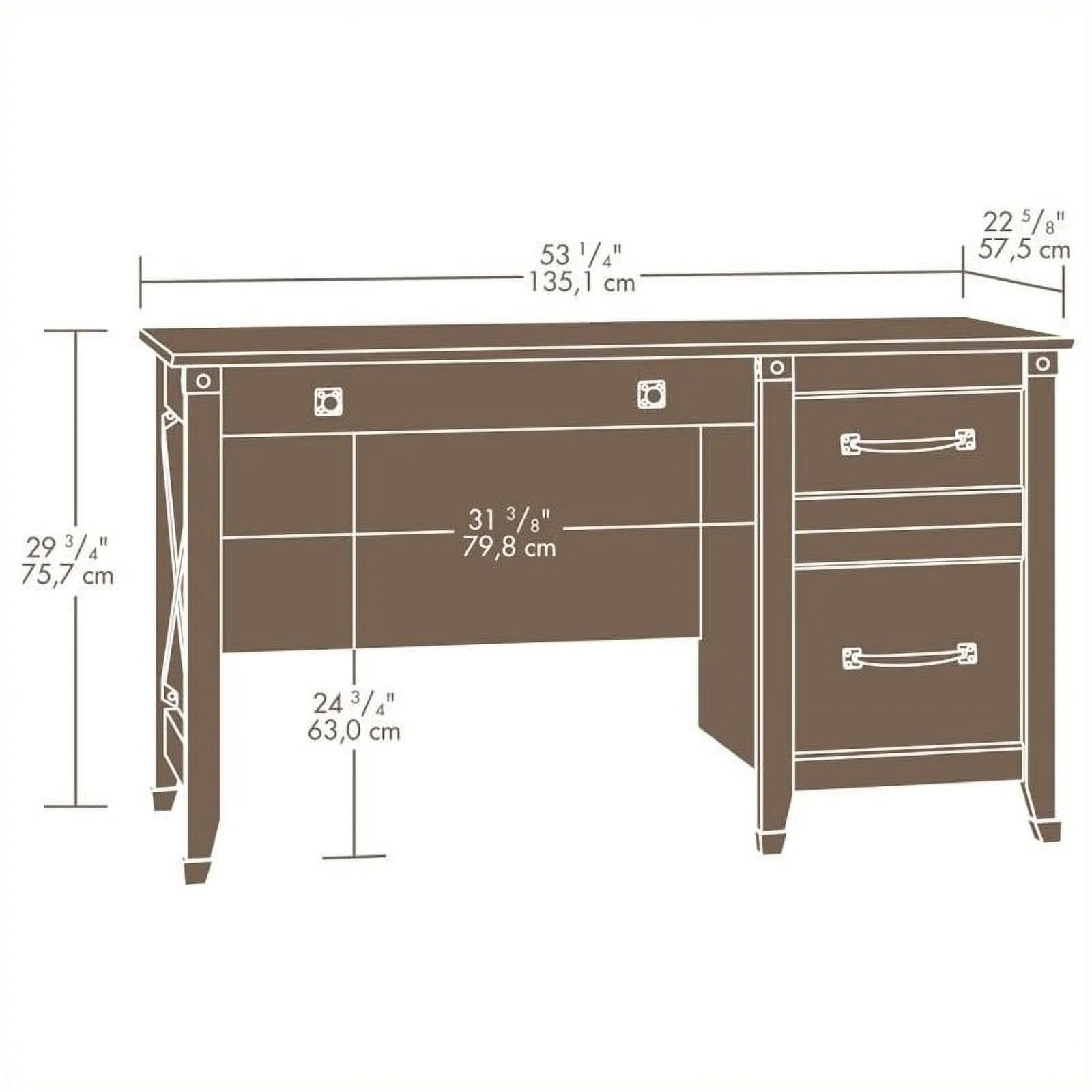 Scranton & Co Rustic Engineered Wood Computer Desk in Washington Cherry