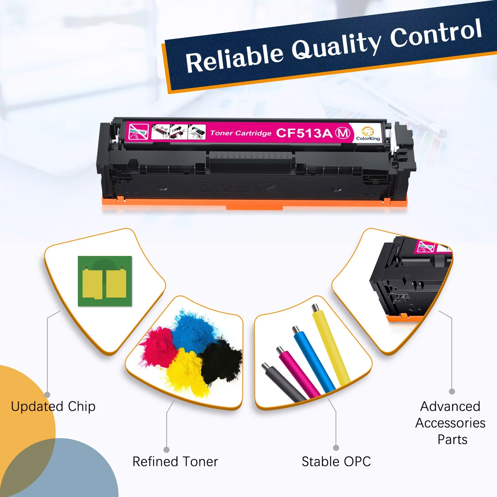 204A Toner Cartridge (1 Black,1 Cyan,1 Yellow,1 Magenta) Works with HP Color Laserjet Pro MFP m180nw M180, M181 Series, Laserjet Pro M154 Series Color King