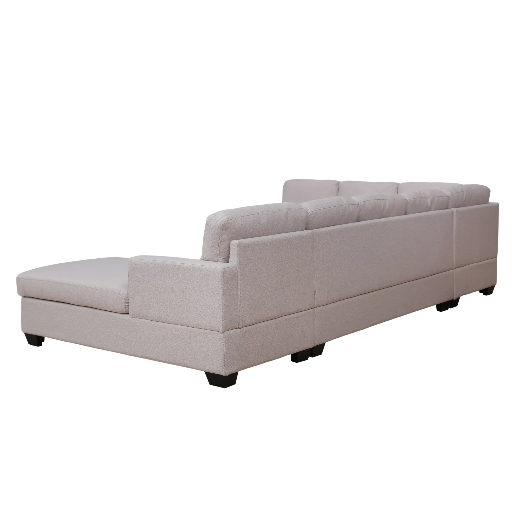 Dawn Whisper Modern Large Upholstered U-Shape Sectional Sofa, Extra Wide Chaise Lounge Couch, Beige