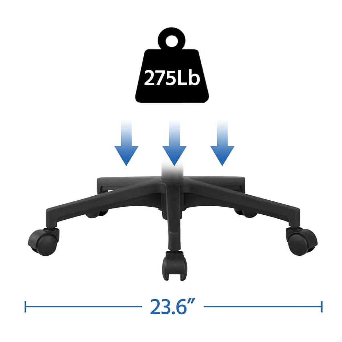 Topeakmart Mesh Office Chair Ergonomic Height Adjustable Computer Chair with 360° Rolling Casters Blue
