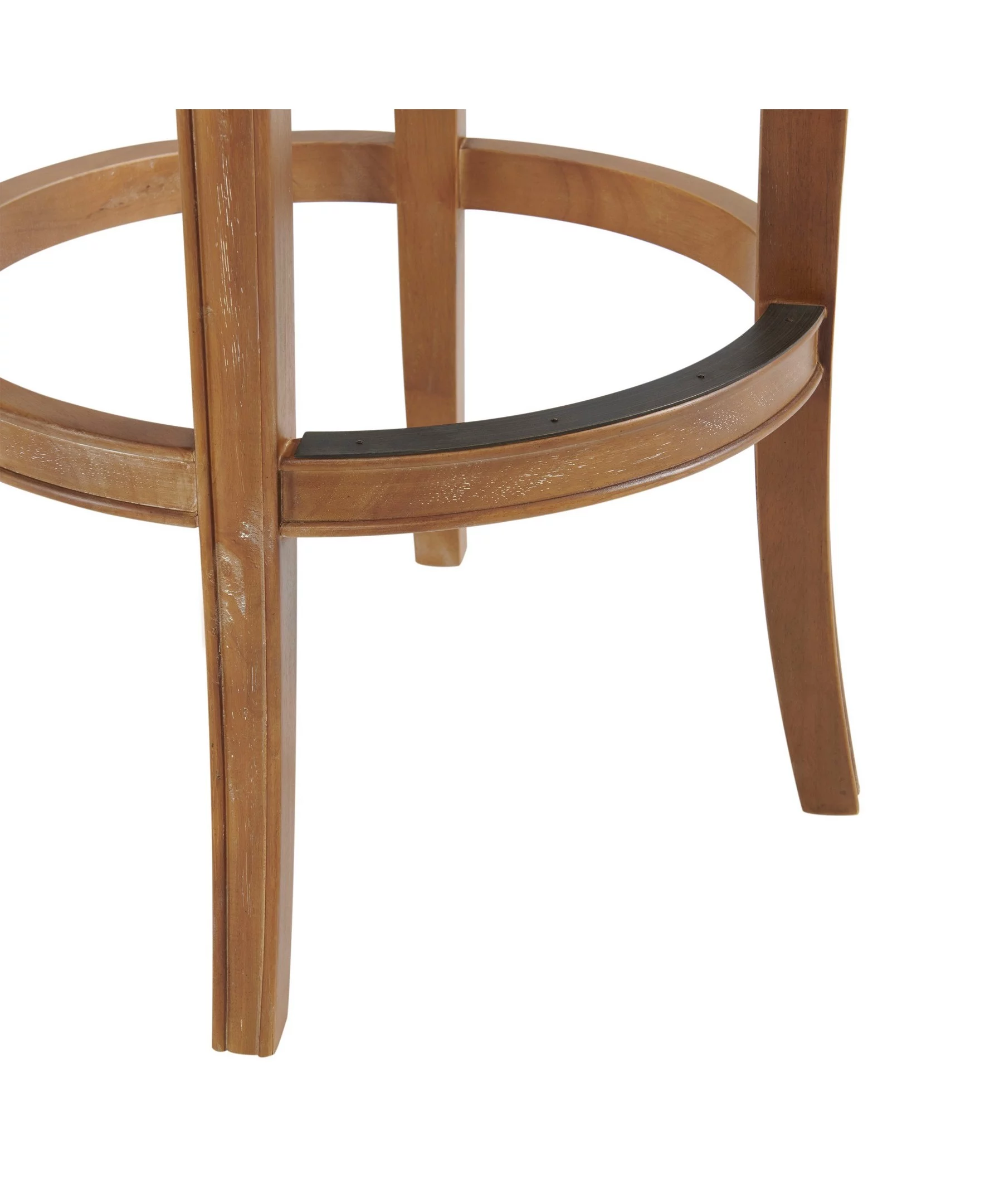 Alaterre Furniture Hanover Swivel Low Back Bar Height Bar Wood Stool, Weathered Brown and Beige